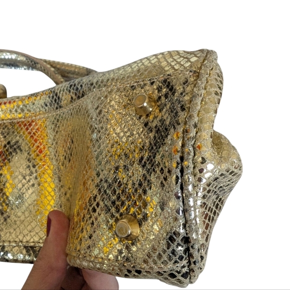 Maurizio Taiuti Gold Leather Top Handle Bag - Picture 5 of 13